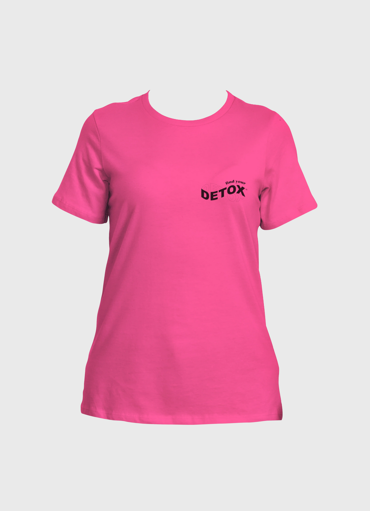 Unisex Fucsia T-shirt featuring the phrase Find Your Detox