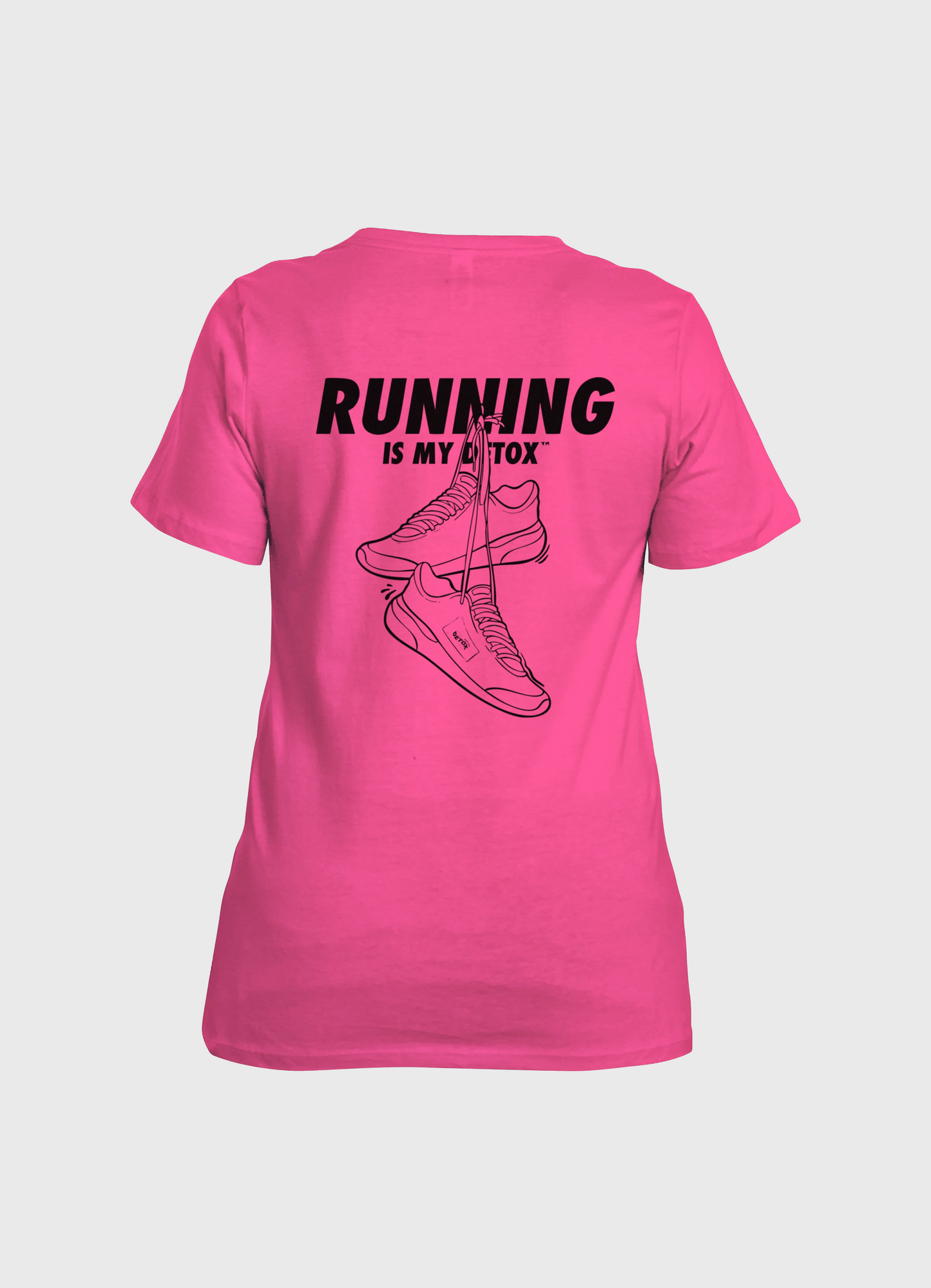 Unisex Fucsia T-shirt featuring the phrase Running Is My Detox