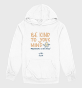 White hoodie with motivational text on a gray background
