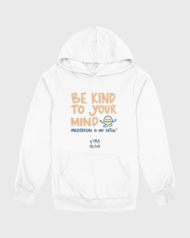 White hoodie with motivational text on a gray background