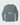 Blue long-sleeve shirt with orange graphic on a light gray background
