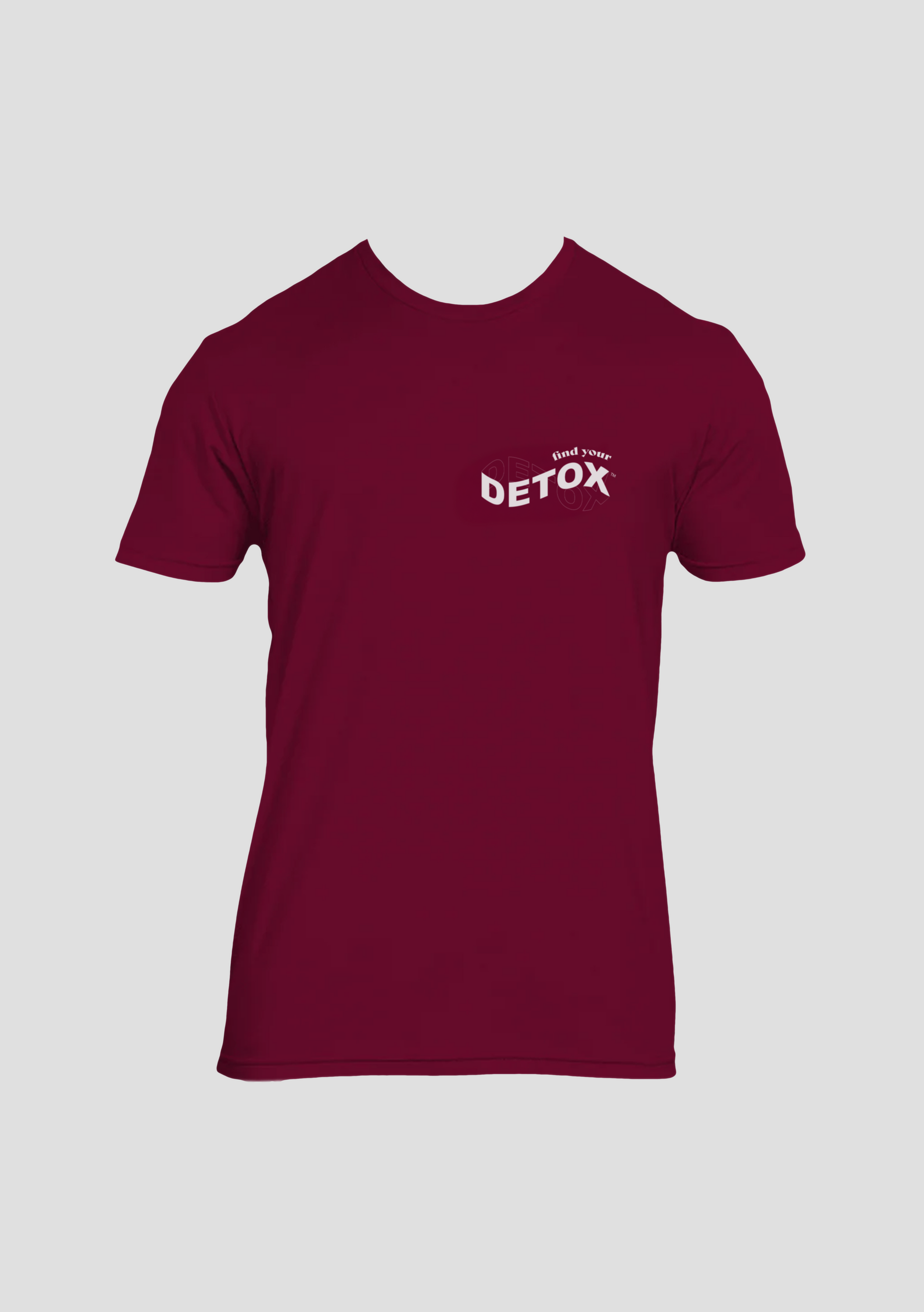 Unisex Cardinal T-shirt featuring the phrase Find Your Detox