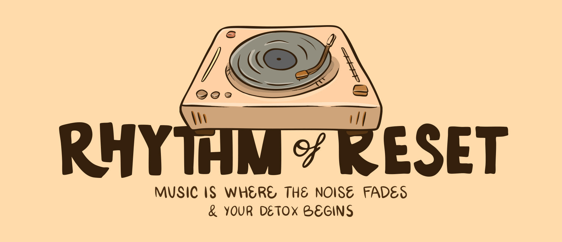 Music is my detox illustrated mental health category banner