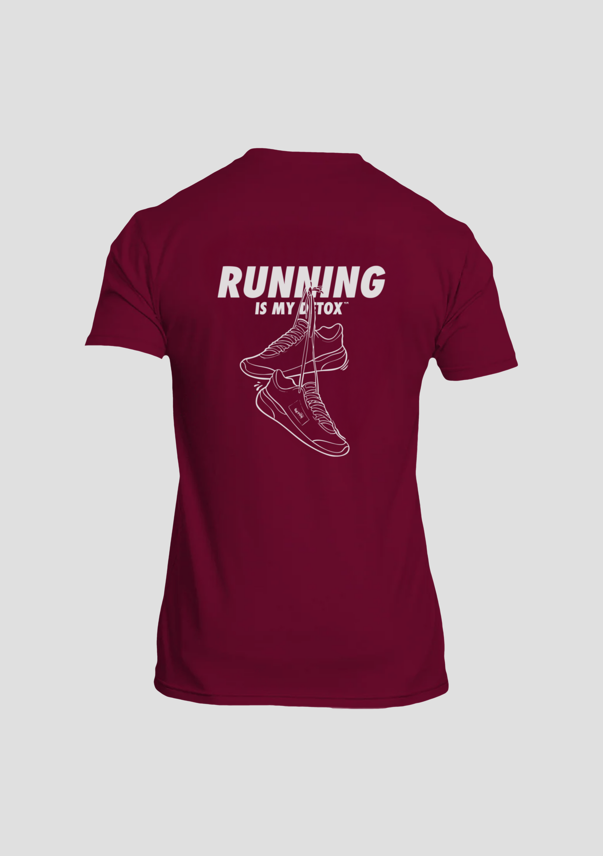 Unisex Cardinal T-shirt featuring the phrase Running Is My Detox