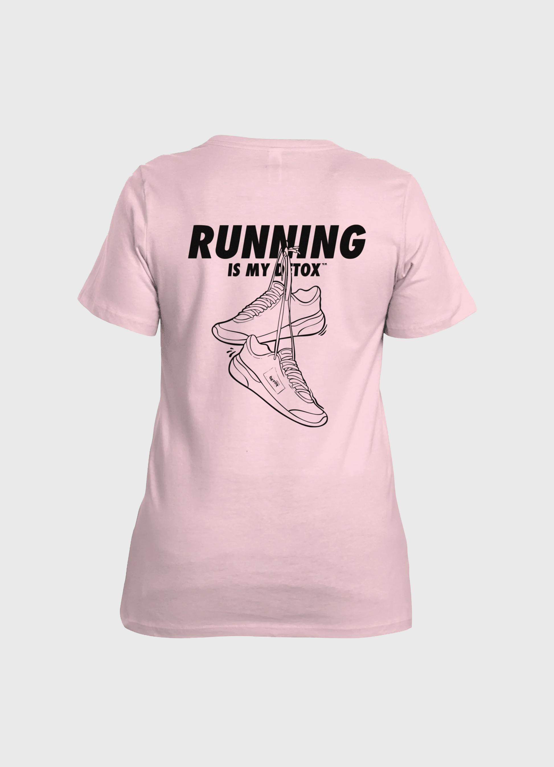Unisex Pink T-shirt featuring the phrase Running Is My Detox